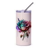 Watercolor Rose Tumbler, Floral Tumbler, Colorful Rose Flower Tumbler, Aesthetic Tumbler, Gift for Her, Modern Tumbler, Trendy Tumbler - Tawshia